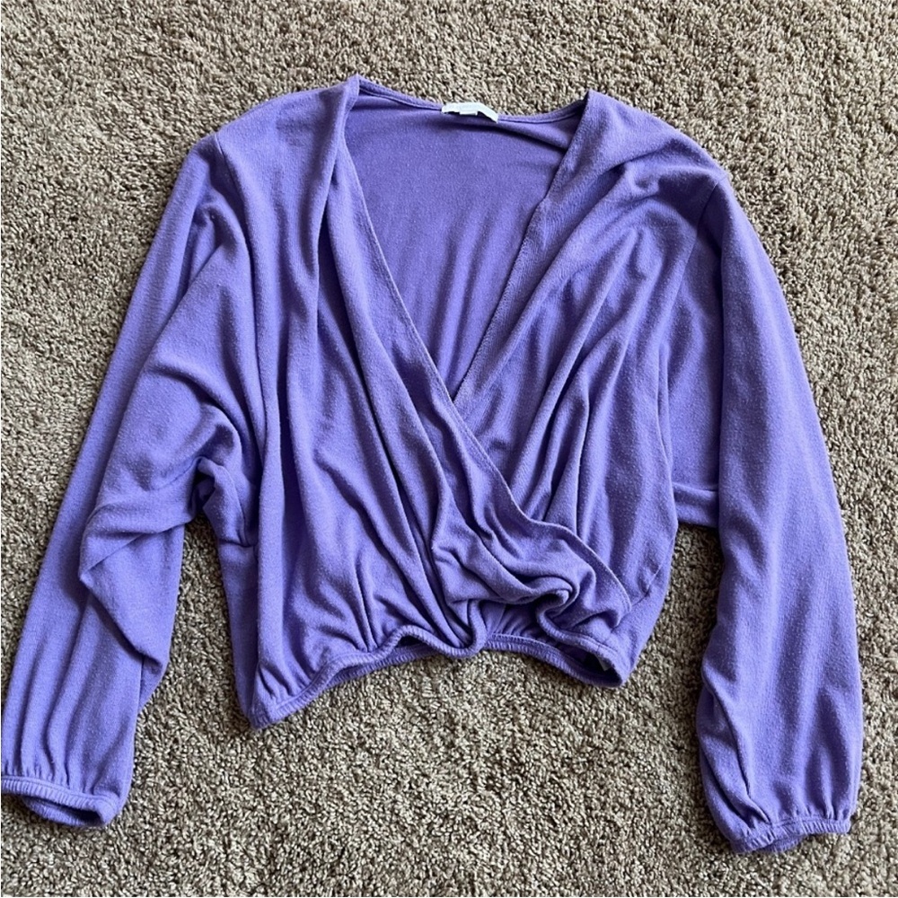 Beyond Yoga Purple Women's Wrap Blouse